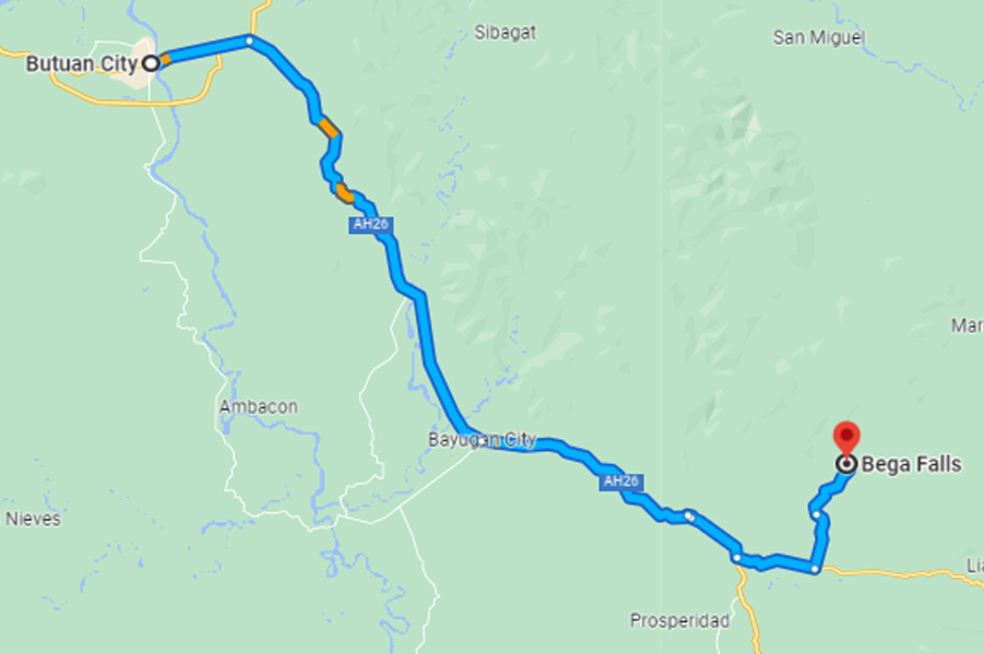 Bega Falls Map